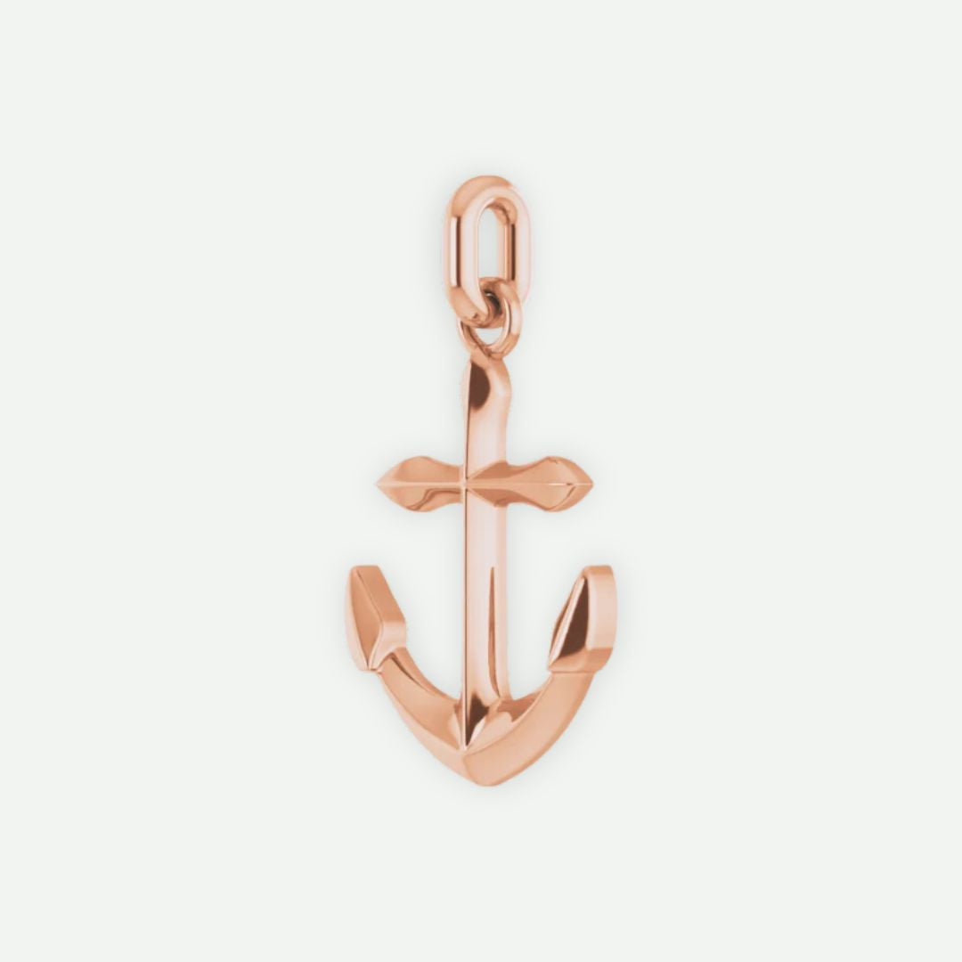 Angled View of Rose Gold ANCHORED Unisex Christian Pendant