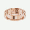 CROSSED Christian Ring Men 14K Rose Gold Oblique View