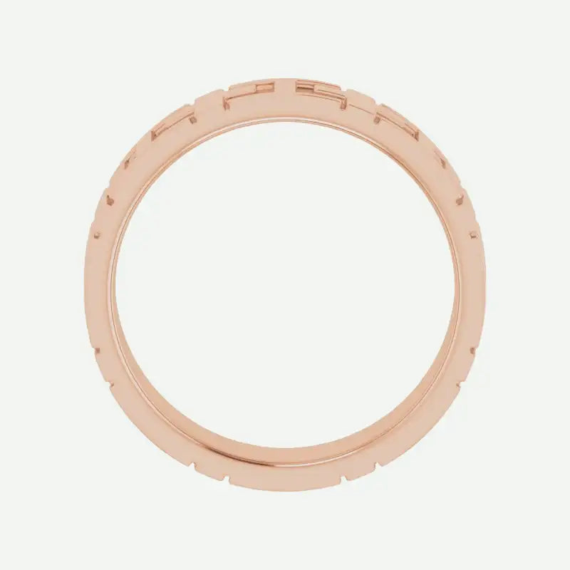 CROSSED Christian Ring Men 14K Rose Gold Top View