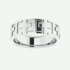 CROSSED Christian Ring Men 14K White Gold Oblique View