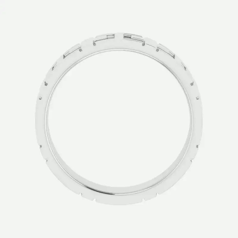 CROSSED Christian Ring Men 14K White Gold Top View
