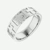 CROSSED Christian Ring Men 14K White Gold
