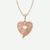 Front View of Rose Gold ANGEL WINGS HEART Christian Necklace For Women
