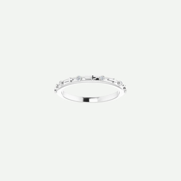 Front view of GRACED sterling silver ring, highlighting its minimalist cross design and elegant simplicity.
