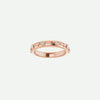 Front view of the GRACED rose gold ring with a wider band, a refined statement of grace and devotion.