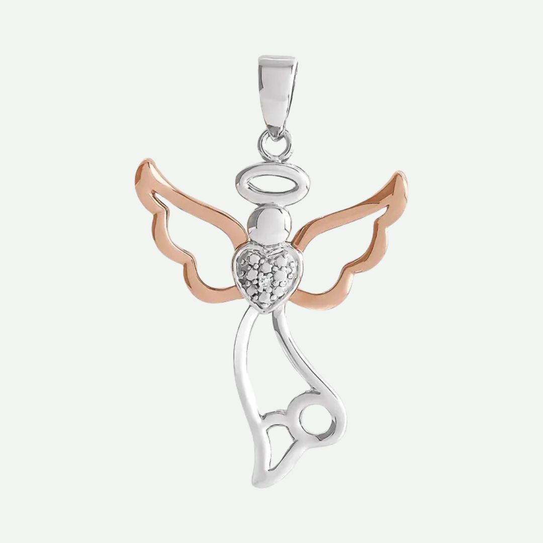 Front View of ANGEL WINGS Christian Pendant For Women