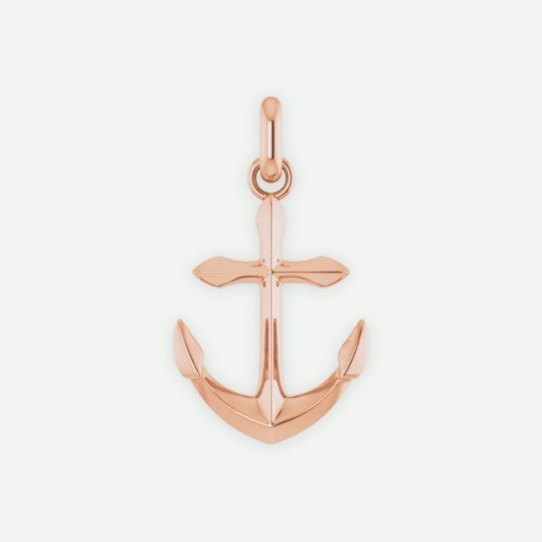 Front View of Rose Gold ANCHORED Unisex Christian Pendant