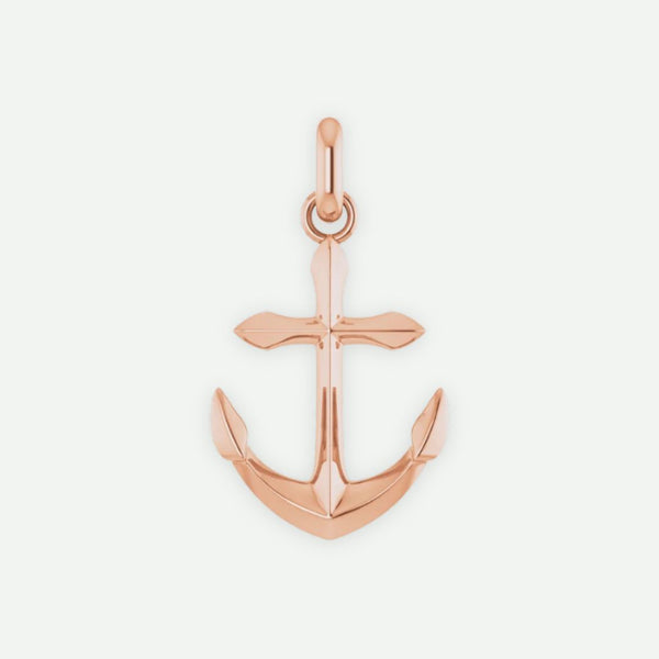 Front View of Rose Gold ANCHORED Unisex Christian Pendant
