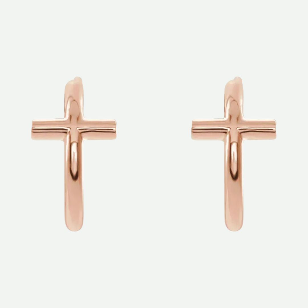 Front View of Rose Gold THRIVE Christian Earrings For Women