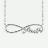 Front View of Sterling Silver Gold FAITHFULLY Christian Necklace For Women