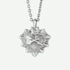 Front View of Sterling Silver SACRED HEART Christian Necklace For Women