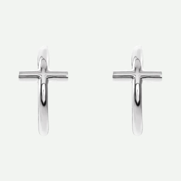 Front View of Sterling Silver THRIVE Christian Earrings For Women