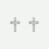Front View Of White Gold CENTRÉE Christian Earrings For Women