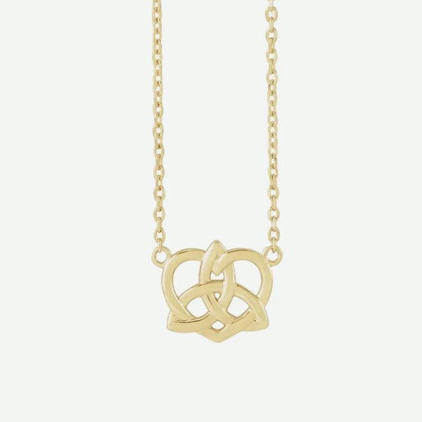 Front View of Yellow Gold HARMONIE Christian Necklace For Women