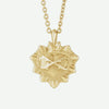 Front View of Yellow Gold SACRED HEART Christian Necklace For Women