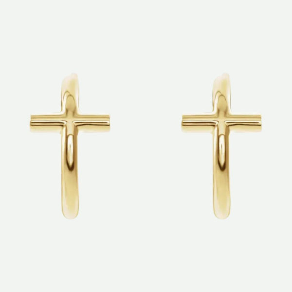 Front View of Yellow Gold THRIVE Christian Earrings For Women