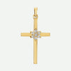 Front View of Yellow Gold FAITHFUL Christian Pendant For Women 1.5