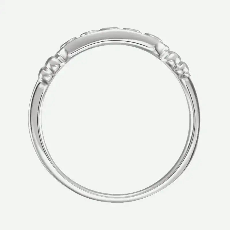 IN THE NAME OF JESUS Purity Ring Women 14K White Gold Top View