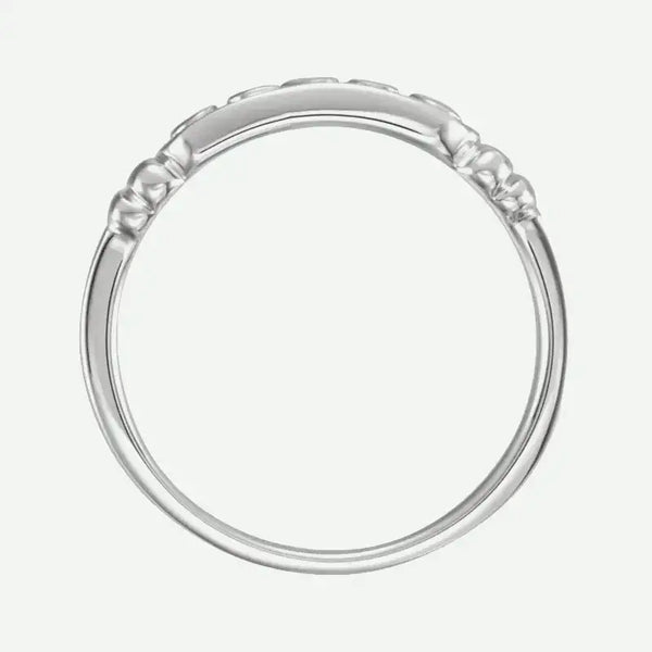 IN THE NAME OF JESUS Purity Ring Women 14K White Gold Top View
