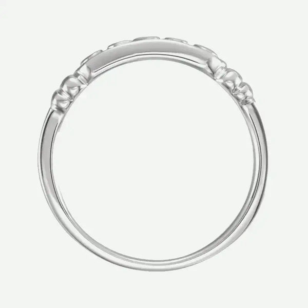 IN THE NAME OF JESUS Purity Ring Women Sterling Silver Top View