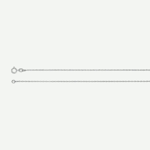 Long Side View of ROPE Silver Chain for women
