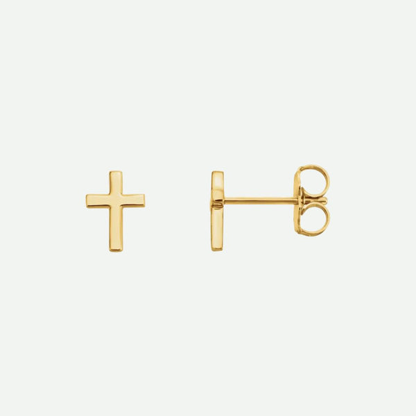 Mixed View of Yellow Gold SIMPLICITE Christian Earrings For Women