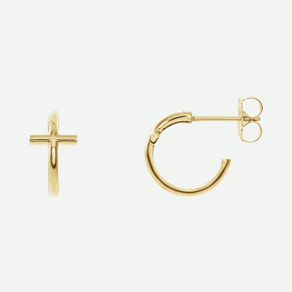 Mixed View of Yellow Gold THRIVE Christian Earrings For Women