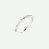 Front view of GRACED sterling silver Christian ring for women, highlighting its minimalist cross design and elegant simplicity.