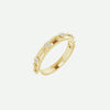 Oblique view of the GRACED 14K yellow gold cross ring for women in 1.7 mm width, symbolizing bold grace and timeless devotion.