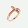 Oblique View of Rose Gold BEAUTÉ Christian Ring For Women