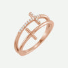 Right Oblique View of Rose Gold JUSTIFIED Christian Ring For Women