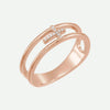 Right Oblique View of Rose Gold RECONCILED Christian Ring For Women