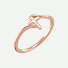 Right Oblique View of Rose Gold SOLACE Christian Ring For Women