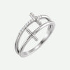 Right Oblique View of Sterling Silver JUSTIFIED Christian Ring For Women