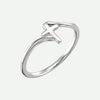 Right Oblique View of Sterling Silver SOLACE Christian Ring For Women