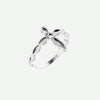Right Oblique View of White Gold KNOTTED Christian Ring For Women