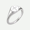 Right Oblique View of White Gold SIGNATURE Christian Ring For Women