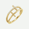 Right Oblique View of Yellow Gold JUSTIFIED Christian Ring For Women