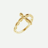 Right Oblique View of Yellow Gold KNOTTED Christian Ring For Women