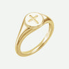 Right Oblique View of Yellow Gold SIGNATURE Christian Ring For Women