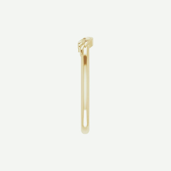 Side View of Yellow Gold ANGEL WINGS Christian Ring For Women