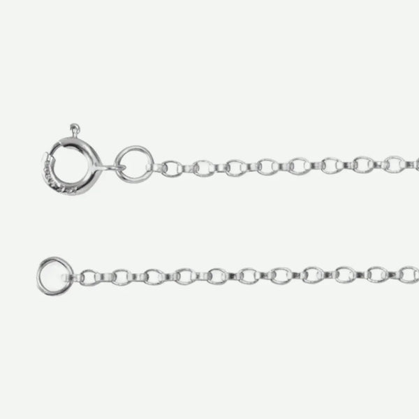 Side view of ROLO Sterling Silver Chain