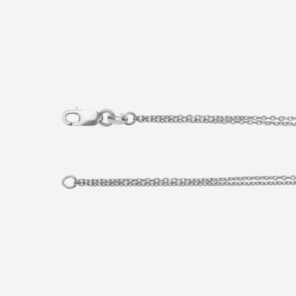 Side View of DOUBLE STRANDED CABLE UNISEX SILVER CHAIN