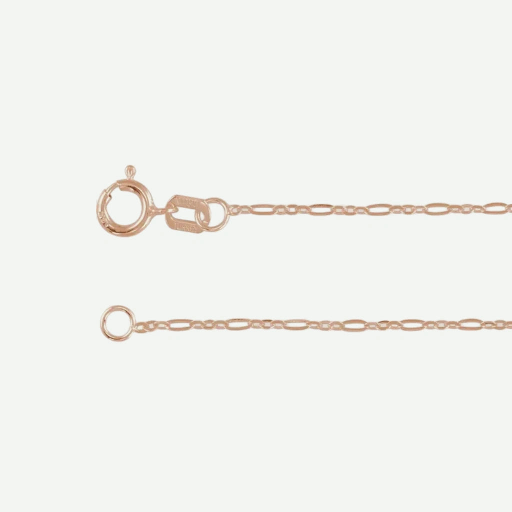 Side view of GOLD FIGARO rose gold chain for women