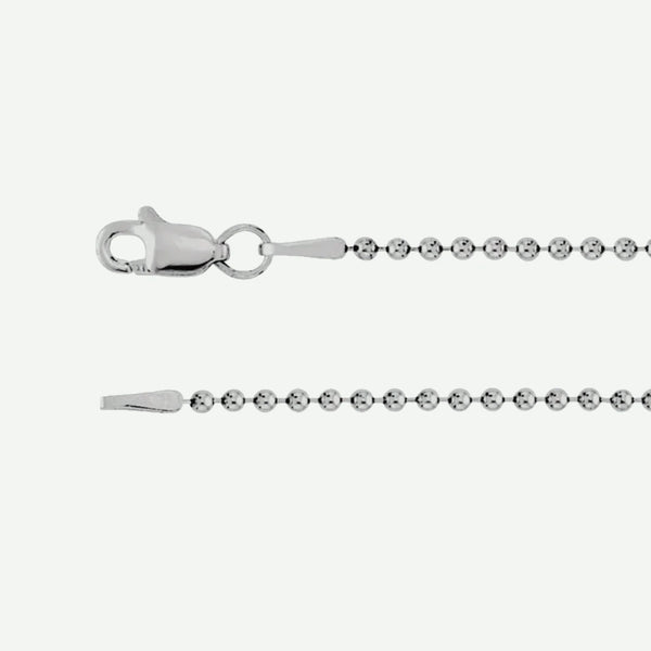 Side View of HOLLOW BEAD Sterling Silver Chain