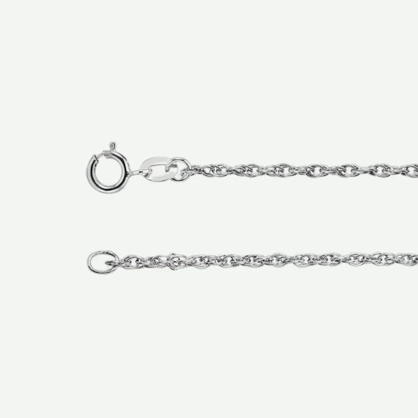 Side View of ROPE Silver Chain for women