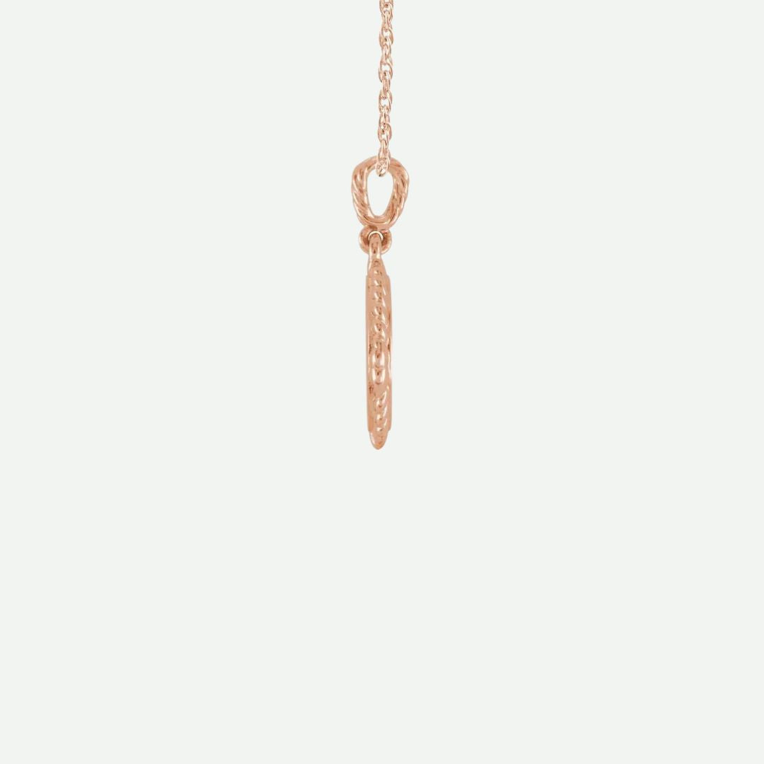 Side View of Rose Gold DÉLIVRÉE Christian Necklace For Women