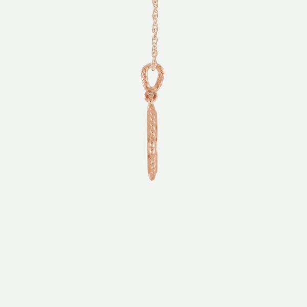 Side View of Rose Gold DÉLIVRÉE Christian Necklace For Women