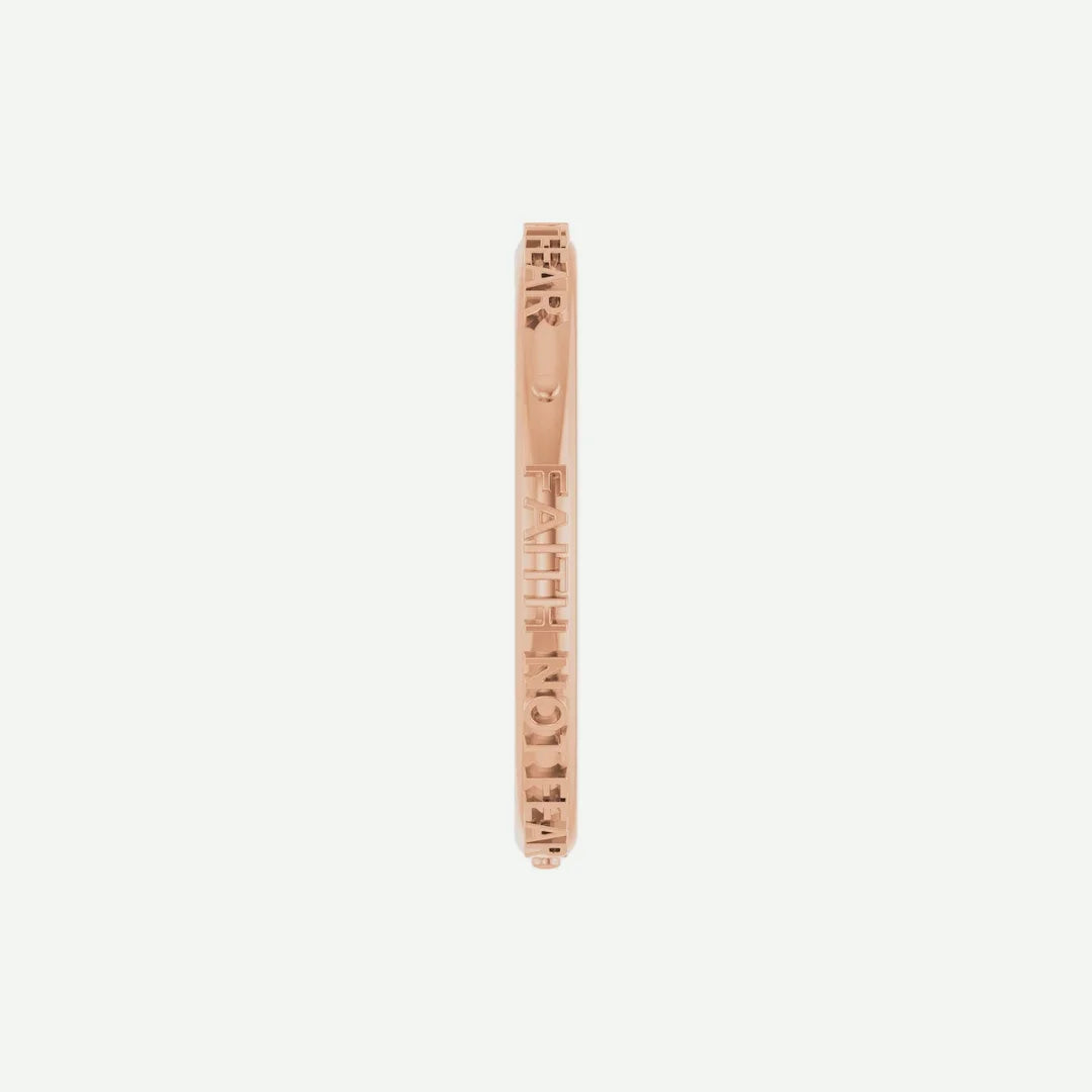 Side View of Rose Gold FNF Christian Ring For Women