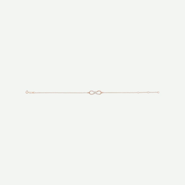 Side view of rose gold INFINITE LOVE Christian bracelet for women